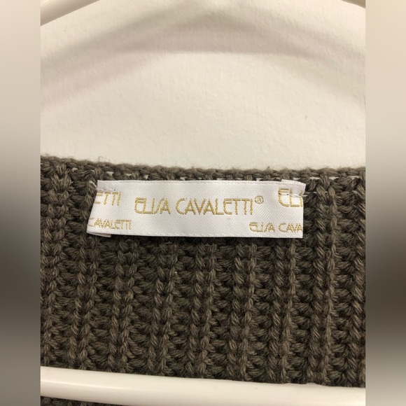 ELISA CAVALETTI WOOL MIX SHORT SLEEVE CROPPED CARDIGAN IN LIGHT BROWN IN LARGE - Picture 7 of 10